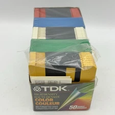 TDK 48pc Color High Density 3.5" HD 1.44MB Floppy Disks IBM Formatted Open Pack