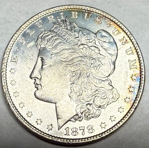 1878 8TF Morgan U.S. silver dollar. Original satiny BU. #nlr1