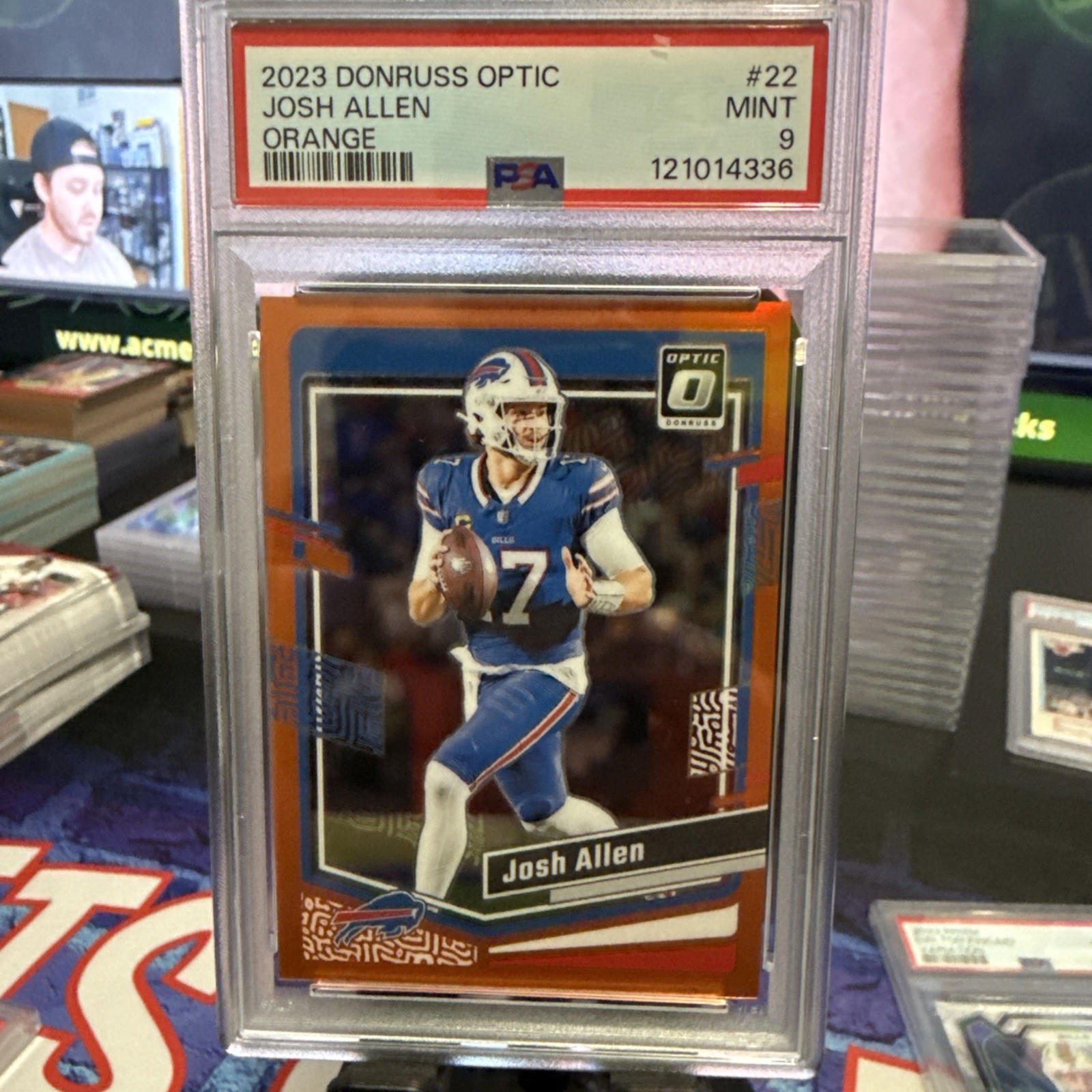 2023 PANINI DONRUSS OPTIC 22 JOSH ALLEN ORANGE /249 PSA 9
