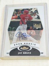 2008 Topps Finest Jay Bruce On-Card Rookie Autograph RC #2 of 10 Reds. rookie card picture