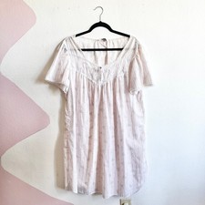 Vintage Miss Elaine Nightgown Medium White Floral Lace Cottagecore Tradwife