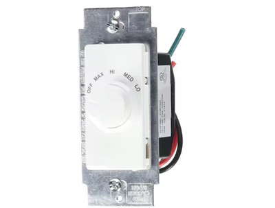 Leviton IllumaTech RTF01-10Z Quiet Step Rotary Fan Speed Control, Single Pole