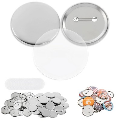 BEAMNOVA 100 Sets of Metal Button Supplies Blank 58mm / 2.28 in Approx. 21/4 ...