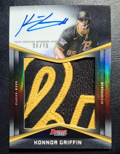 Konnor Griffin 2025 Bowman's Best Black Jumbo Patch On-Card Auto 08/10 SP!