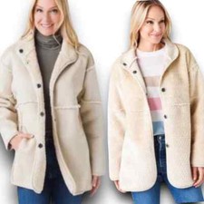Dylan Lux Suede + Sherpa Jacket Women's Sz Medium Reversible New