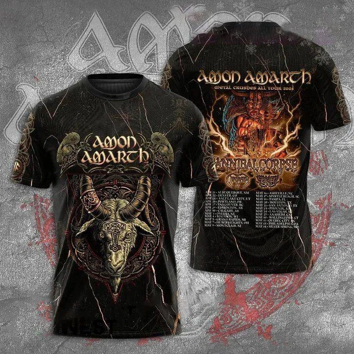 GOOD PRICE-Amon Amarth Heidrun Over Europe 2024 Tour 3D AOP T-Shirt Unisex S-5XL
