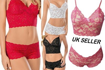 NEU Zart/Elegant DAMEN/MÄDCHEN SEXY DURCHSICHTIG SPITZE NACHTWÄSCHE DESSOUS SET 