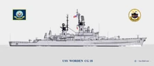 USS Worden CG 18 Ship Print US Navy