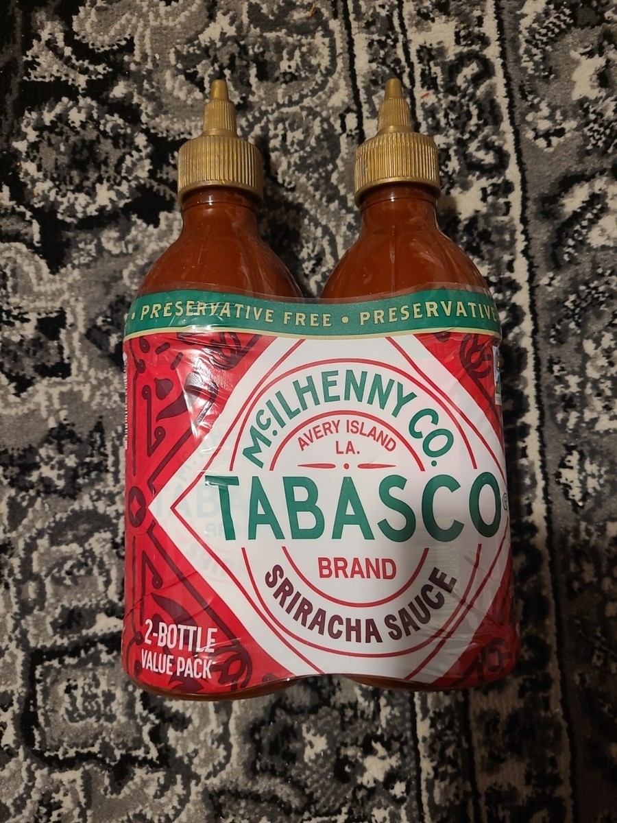 TABASCO SRIRACHA PRESERVATIVE FRRE HOT SAUCE Non GMO 2 Bottles 20