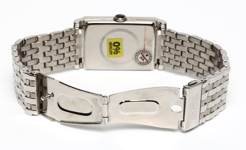 Hugo Boss Mens Admiral Stainless Steel Bracelet Black Dial 1307 | eBay