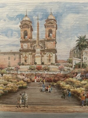 イタリア絵画　F.NERI VINTAGE F. NERI ITALIAN ART PRINT ~ MATTED & FRAMED ~ TRINITÀ dei