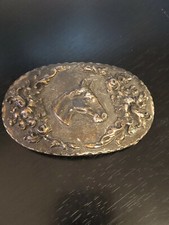 Vintage Collectible Horse Head Belt Buckle Detailed and Dimensional