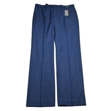 Michael Kors Marvin Dress Pants Mens 36x32 Blue Plaid Classic Fit Stretch NEW
