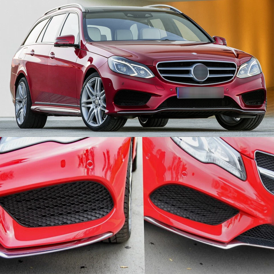 3Pcs Chrome Front Bumper Molding Trim For Mercedes-Benz W212 E350 E400 2014-2016 Foto 3 de 4