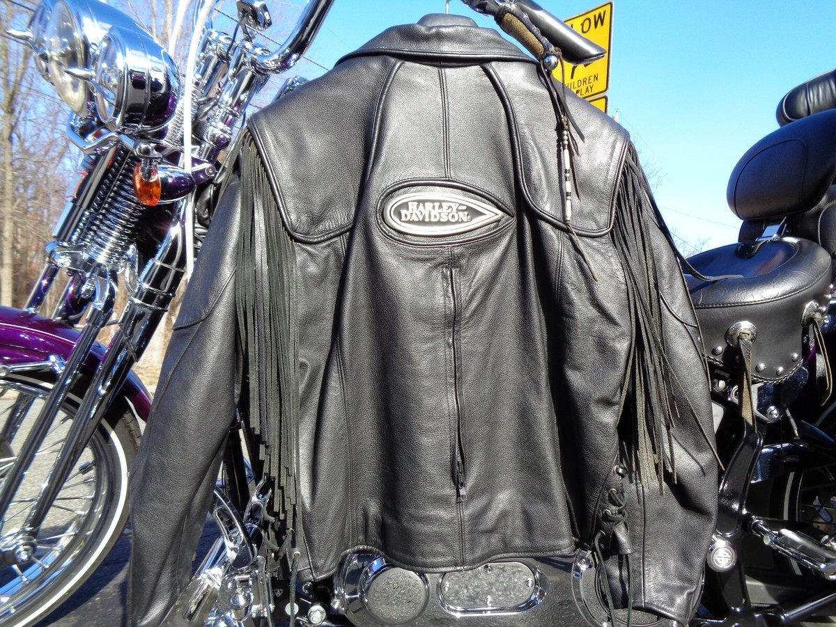 HARLEY DAVIDSON HERITAGE SPRINGER LEATHER JACKET HAWK WOMENS
