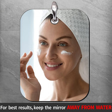Shower Mirror Shaving Wall Camping Frameless Portable Hanging Travel Unbreakable
