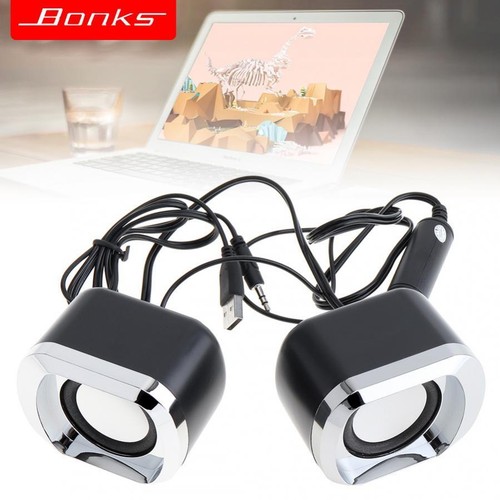 New Pair Computer Audio Player Sound Box USB2.0 Subwoofer Small Speaker US - Picture 3 of 12