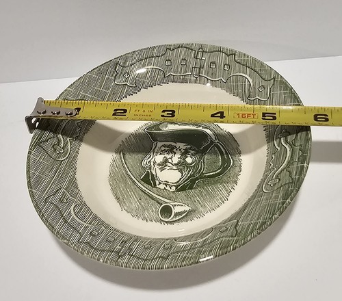 Lot of 4 Old Curiosity Shop Bowl Dish Dessert Fruit 5.5" White Green Sailor Pipe - Picture 3 of 4