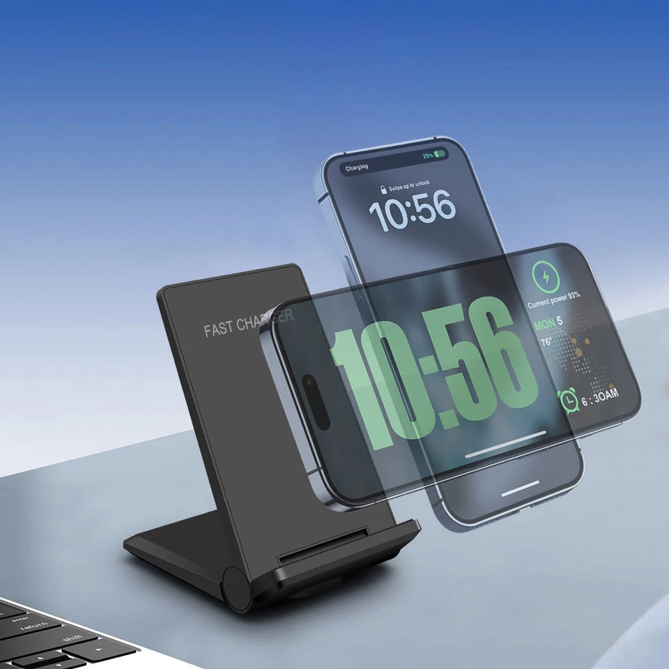 30W Fast Wireless Charger Dock Charging Stand For Samsung Galaxy S25 S24 Note20 - Image 4 of 4