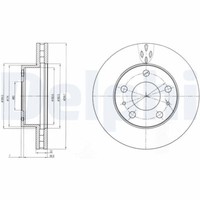 2X Delphi BG4060 Bremsscheibe FüR CitroËN Passend FüR Fiat Opel Peugeot