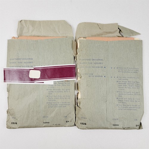 2 pares de medias finas vintage Montgomery Ward #1526 tono tostado talla 9 1/2 - Imagen 2 de 6
