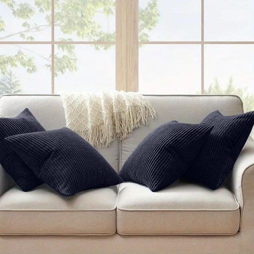 Set Of 4 Crushed Velvet Cushion Covers OR Filled Cushions 18x18" Sofa Pillows UK - Picture 30 of 85