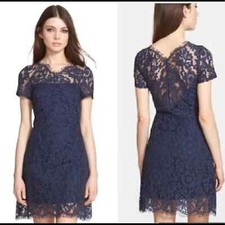 Lucy Paris navy blue lace dress medium