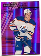 2020-21 UD Synergy FX Rookies Tyler Benson #FXRTB Purple 340/349 Edmonton Oilers