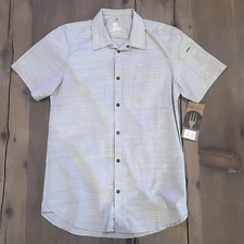New Chef Works Urban Collection Beige Oxford  SS Shirt Size Small