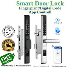 Fingerprint Electronic Smart Door Lock Waterproof Bluetooth Pass Outdoor Sliding