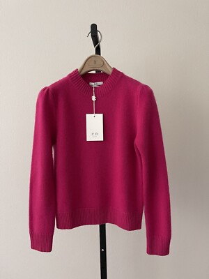 CO by GOOP Cashmere Puff Shoulder Sweater, Pink Size SMALL NWT