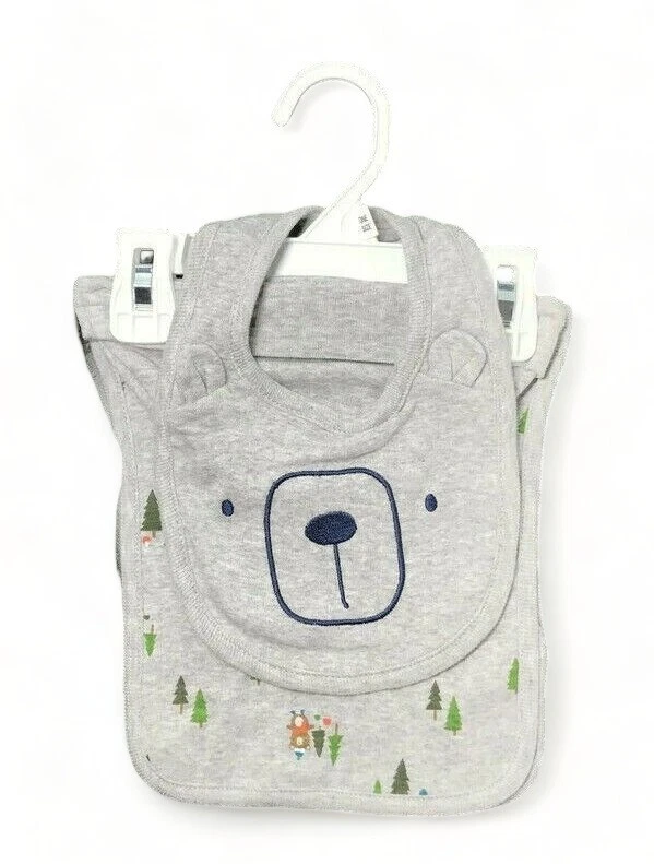 Juego de babero de Navidad infantil con tapa y paño eructo conjunto de 3 piezas Little Wonders Foto 2 de 2