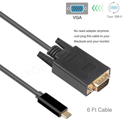 USB-C Male to VGA Adapter Cable Converter For Samsung Galaxy Note 20 5G SM-N981U