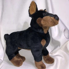 Vtg Rottweiler HugFun International Stuffed Dog Animal Plush Tag Misprinted/173p