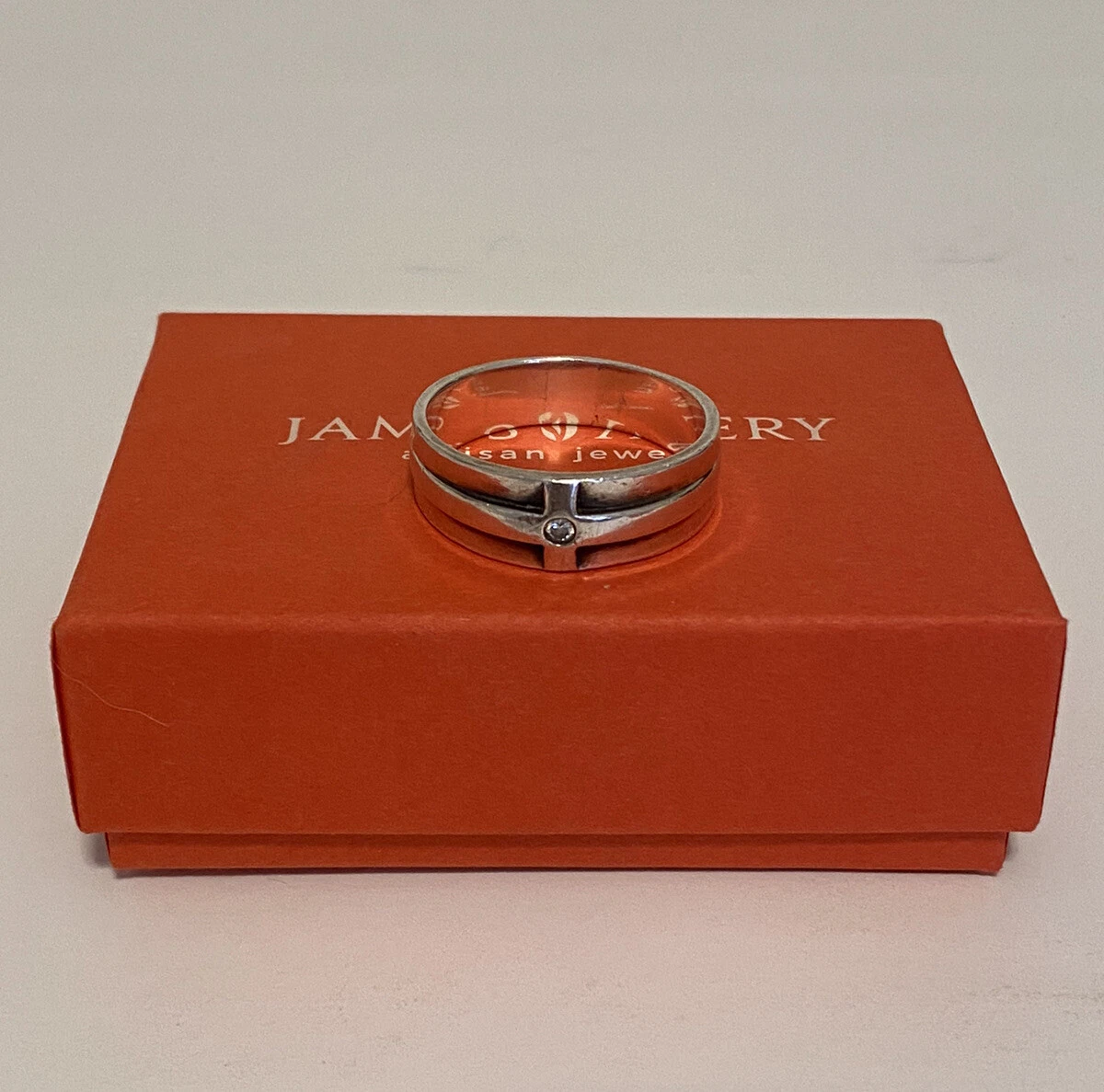 james avery retired wedding band ring diamond sterling silver mens