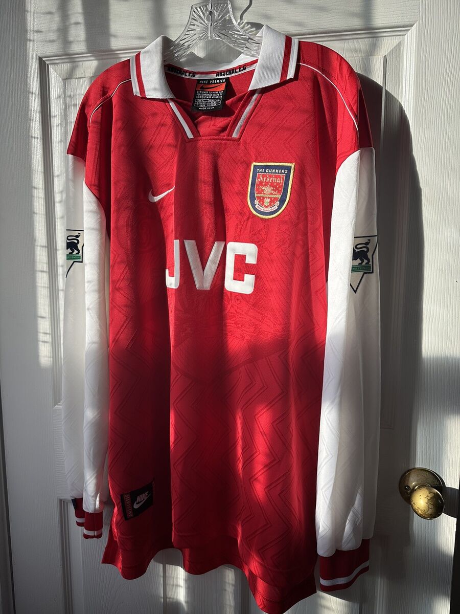 Nike Arsenal 1996 1997 1998 Home XL Long Sleeve Football Kit Nike Arsenal 1996 1997 1998 Home XL Long Sleeve Football Kit