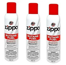 Zippo Lighter Butane Fuel x3 Cans 5.73oz. (162g) **Free Shipping**