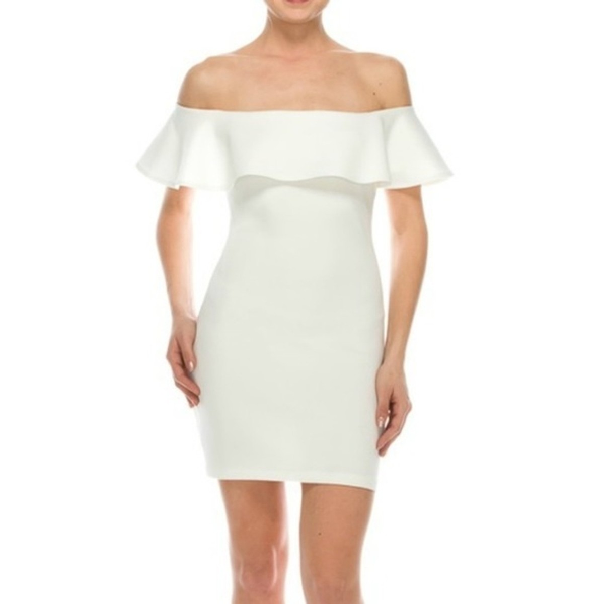 Sensemill Off the Shoulder Ruffle Bodycon Dress | eBay