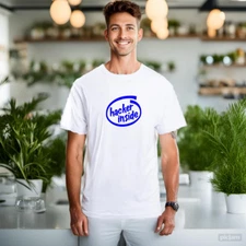 MEN WOMENS TEE TSHIRT UNISEX COMPUTER HACKER FUNNY GIFT LAPTOP SMART DAD TECH