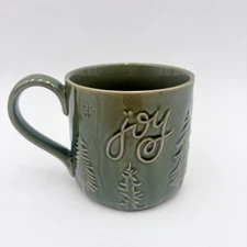 Potters Studio Green Ceramic Joy Christmas Tree Holiday Mug