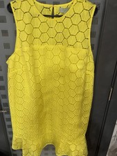 NWT Ryegrass Yellow Lace Overlay Sleeveless Sheath Dress Size 2X