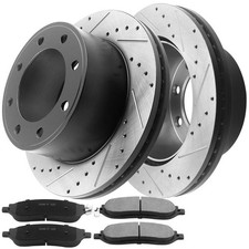 Rear Slotted Disc Disc Rotors Brake Pads For ...
