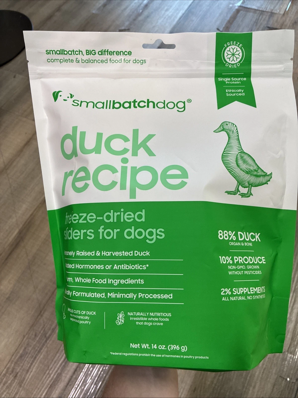 Smallbatch Dog Freeze-Dried Duck Recipe 14oz