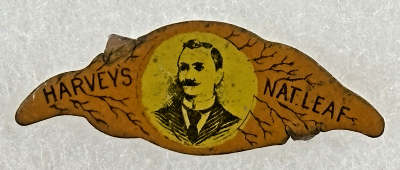 Vintage TOBACCO TIN TAG: 1890-1920 - Harvey's Nat Leaf