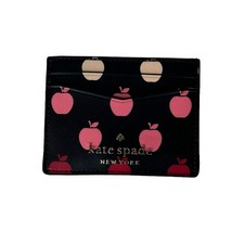 Kate Spade Staci Small Slim Card Holder Orchard Apple Print NWT