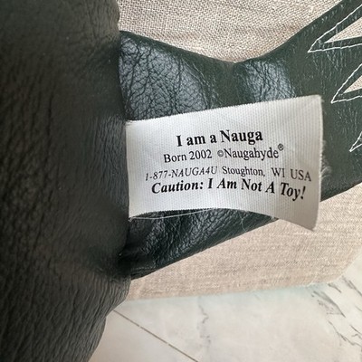 Vintage Nauga Monster Naugahyde Green Gray White 11.5”H Excellent