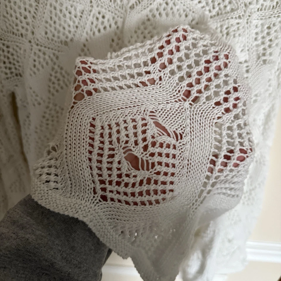 Traje de baño boho de punto abierto triángulo blanco para mujer talla XL verano playa” Foto 4 de 4