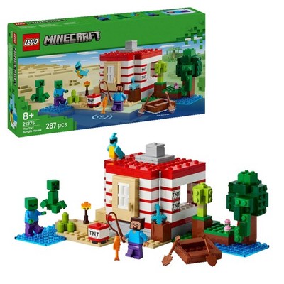 LEGO Minecraft 21275 Das TNT-Dschungelhaus Bausatz, Mehrfarbig