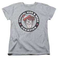 Wheres Waldo Champion Womens T Shirt Athletic Heather Officially Licensed