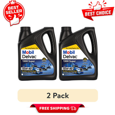 2 Pack Mobil Super Diesel 15W-40 Diesel Engine Oil 1 Gallon Extended Engine Life